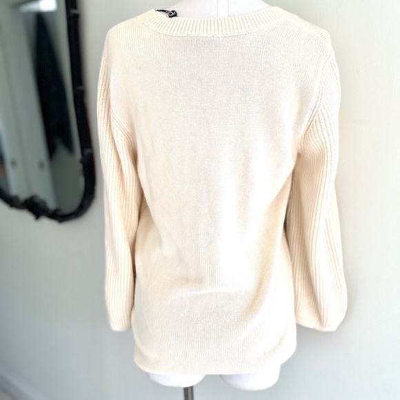 Talbots Bateau Neck Sweater Ivory Angora Rabbit Blend NWT - Picture 2 of 6